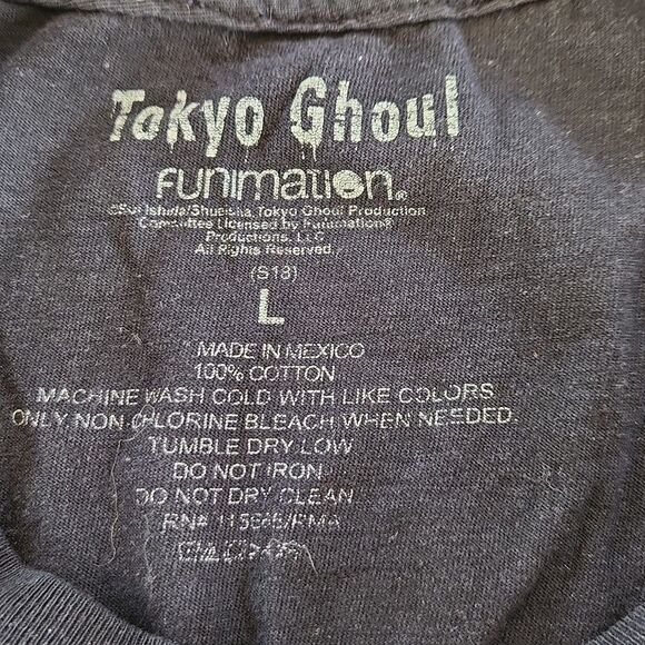 Tokyo Ghoul Funimation men's large 100% cotton black short sleeve t-shirt - Picture 4 of 4